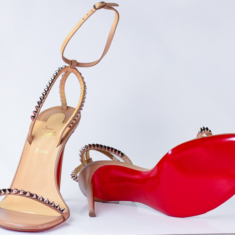 Christian Louboutin So Me Spike Red Sole Sandals 9.5B(39.5 EU)